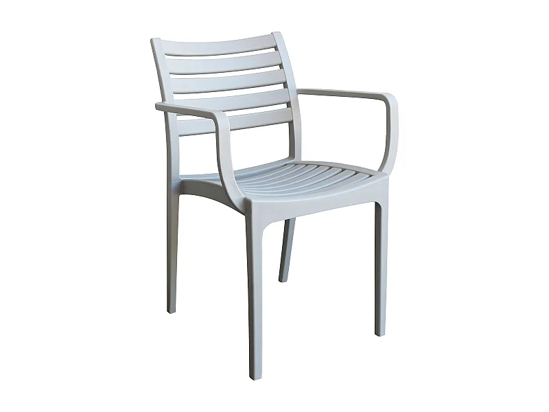 MilaniHome.it - Poltrona in plastica per esterno giardino interno sala da pranzo colorata polipropilenedi coloreGrigio