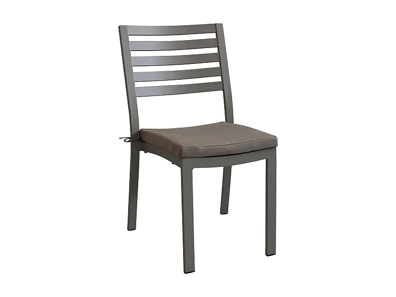 MilaniHome.it - Sedia Impilabile In Alluminio Taupe Con Cuscino Da Esterno Giardino, Per Ristorante Agriturismo Albergo Hoteldi coloreTaupe