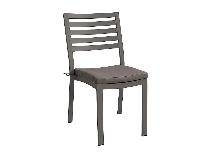 MilaniHome.it - Sedia Impilabile In Alluminio Taupe Con Cuscino Da Esterno Giardino, Per Ristorante Agriturismo Albergo Hoteldi coloreTaupe