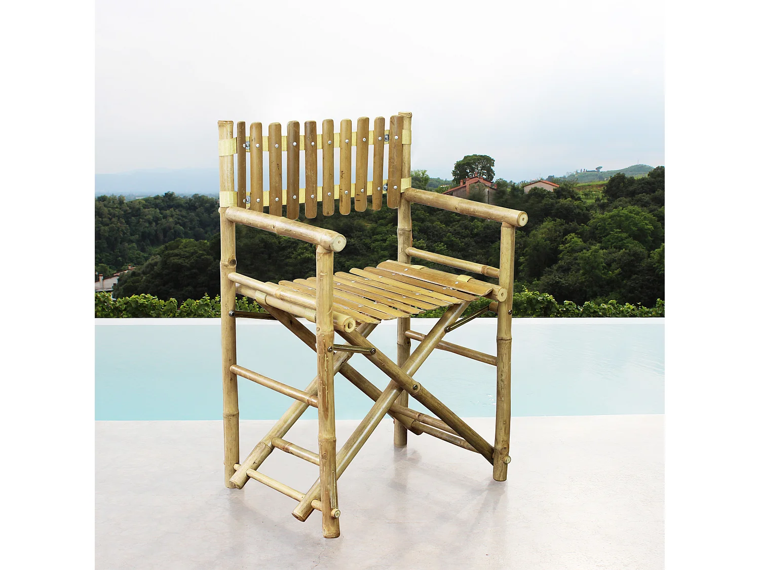 MilaniHome.it - poltrona regista in bamboo di design per esterno giardino cm 60 l x 44 p x 88 hdi coloreMarrone