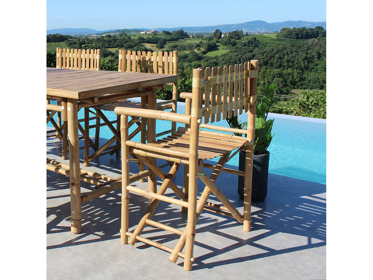 MilaniHome.it - poltrona regista in bamboo di design per esterno giardino cm 60 l x 44 p x 88 hdi coloreMarrone