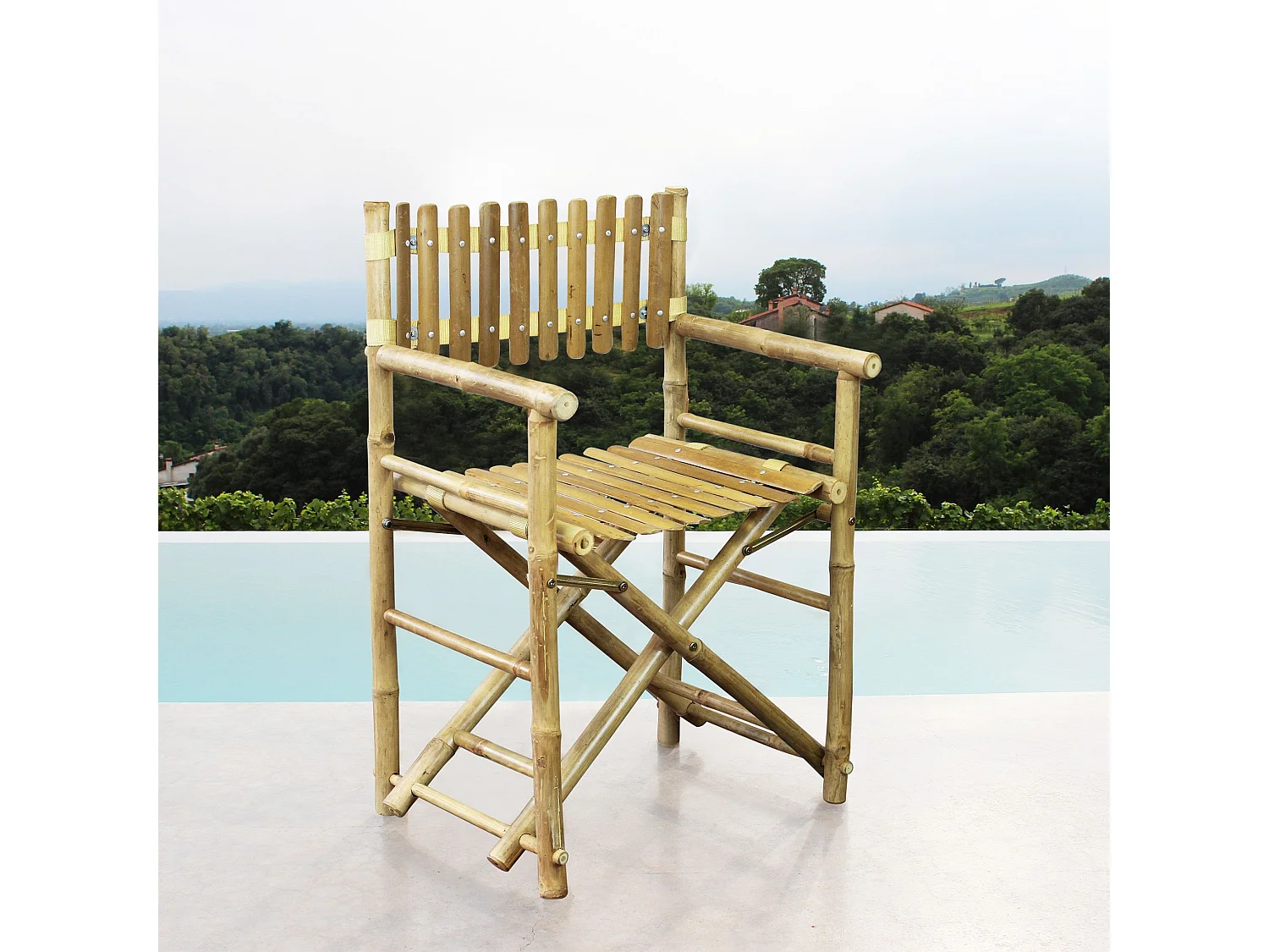 MilaniHome.it - poltrona regista in bamboo di design per esterno giardino cm 60 l x 44 p x 88 hdi coloreMarrone