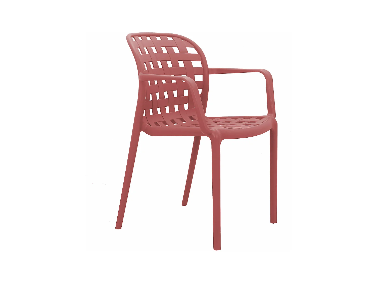 MilaniHome.it - poltrona da giardino in polipropilene di design moderno industrial cm 58 x 57,5 x 82,5 hdi coloreRosso