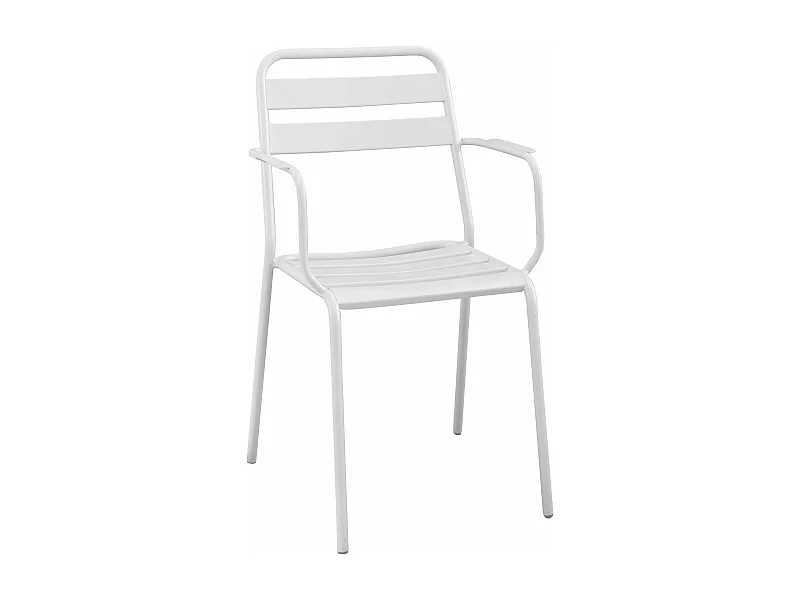 MilaniHome.it - Poltrona Impilabile In Ferro Bianco Per Esterno Giardino, Portico, Ristorante, Gelateria Bar Hotel Albergodi coloreBianco