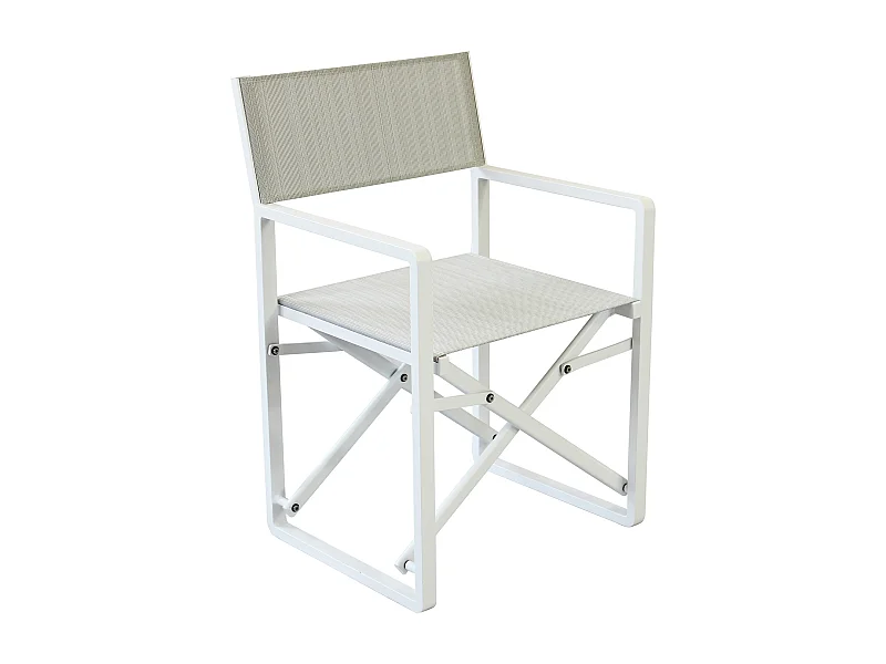 MilaniHome.it - poltrona regista in alluminio di design per esterno giardino cm 55 l x 46 p x 85 hdi coloreBianco