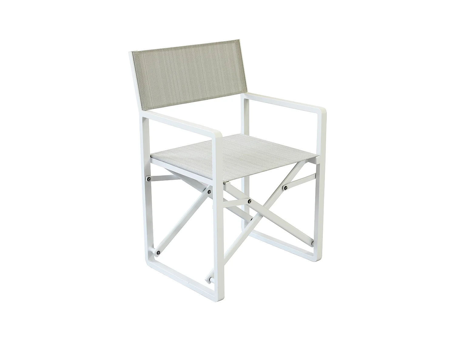 MilaniHome.it - poltrona regista in alluminio di design per esterno giardino cm 55 l x 46 p x 85 hdi coloreBianco
