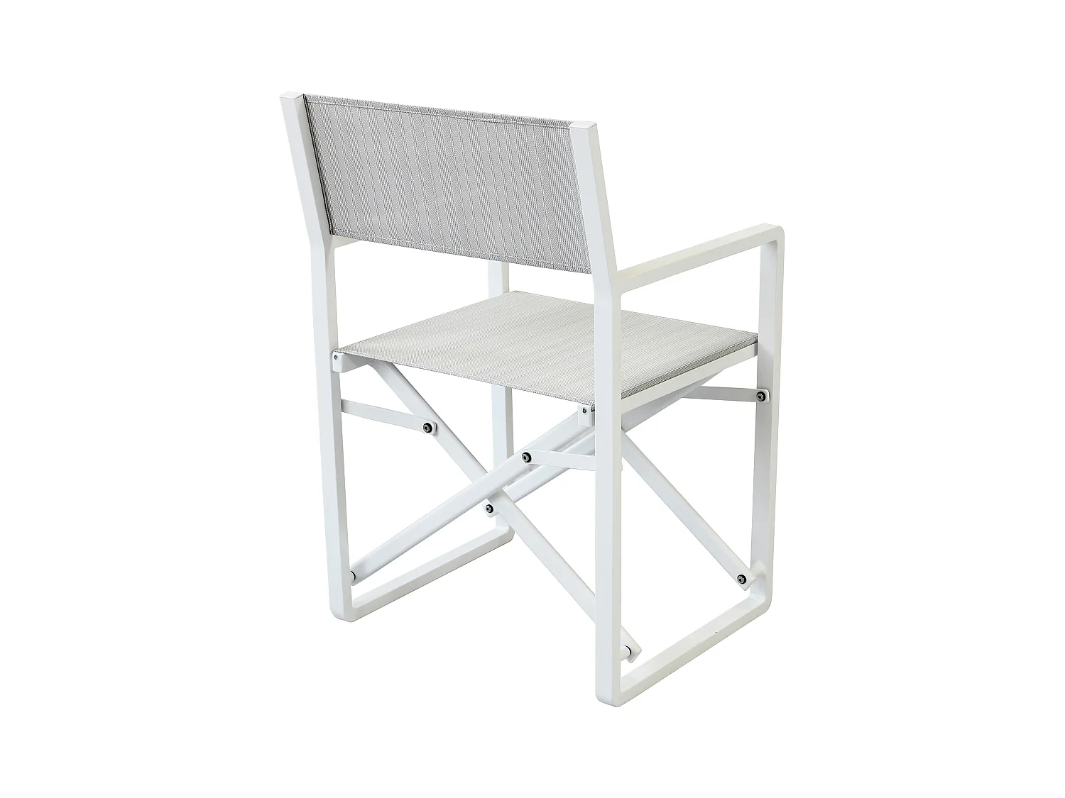 MilaniHome.it - poltrona regista in alluminio di design per esterno giardino cm 55 l x 46 p x 85 hdi coloreBianco
