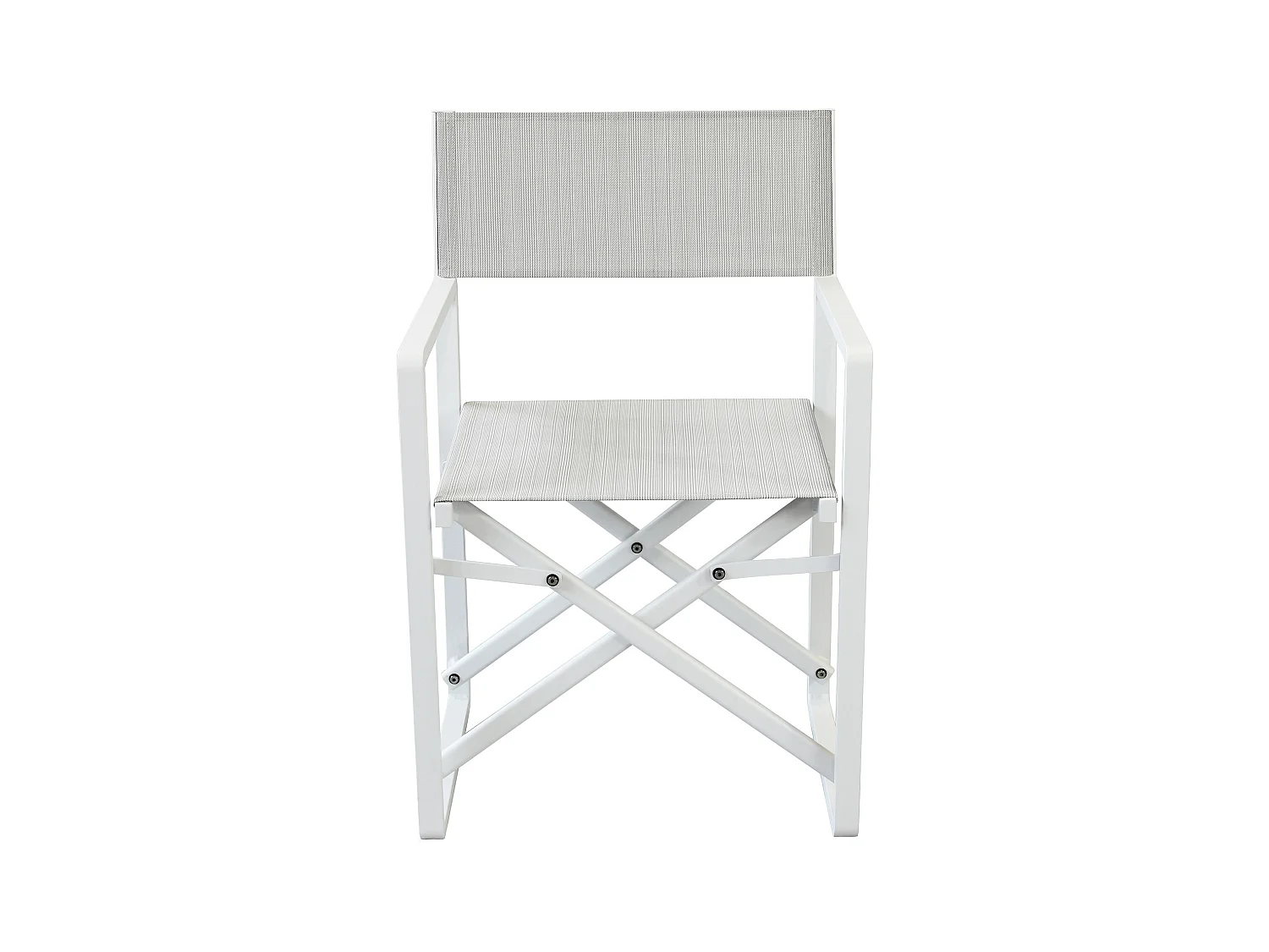 MilaniHome.it - poltrona regista in alluminio di design per esterno giardino cm 55 l x 46 p x 85 hdi coloreBianco