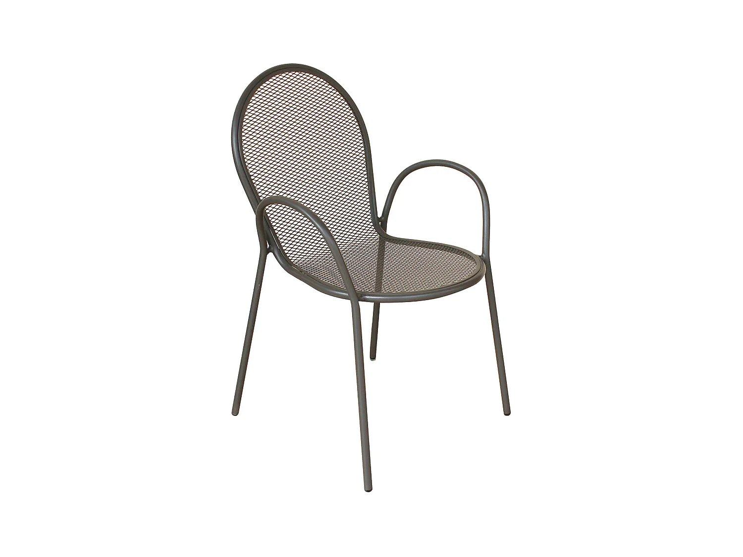 MilaniHome.it - Poltrona Sedia Impilabile In Ferro Taupe Per Esterno Giardino, Portico, Ristorante, Gelateria Bar Hotel Albergodi coloreTaupe