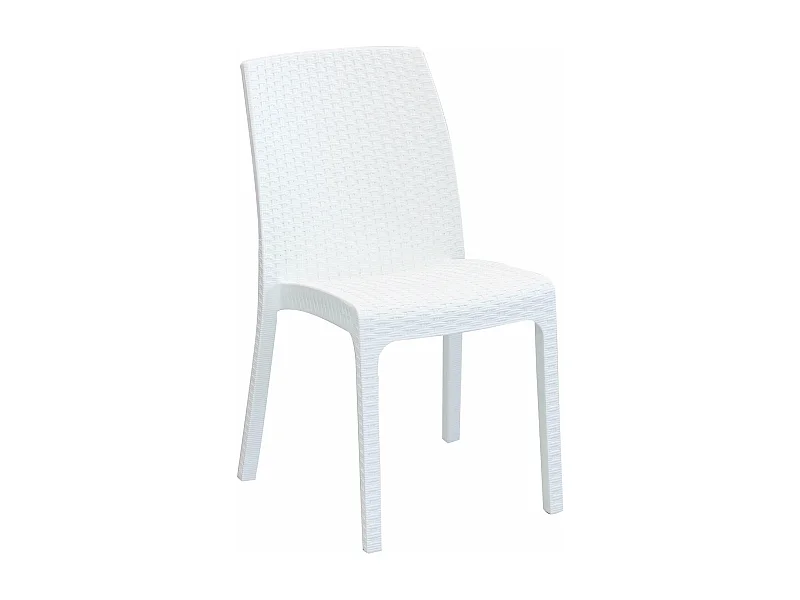 MilaniHome.it - Sedia Da Giardino Impilabile In Wicker Stampato Bianco Da Esterno Giardino Terrazzo Portico Locale Bardi coloreBianco