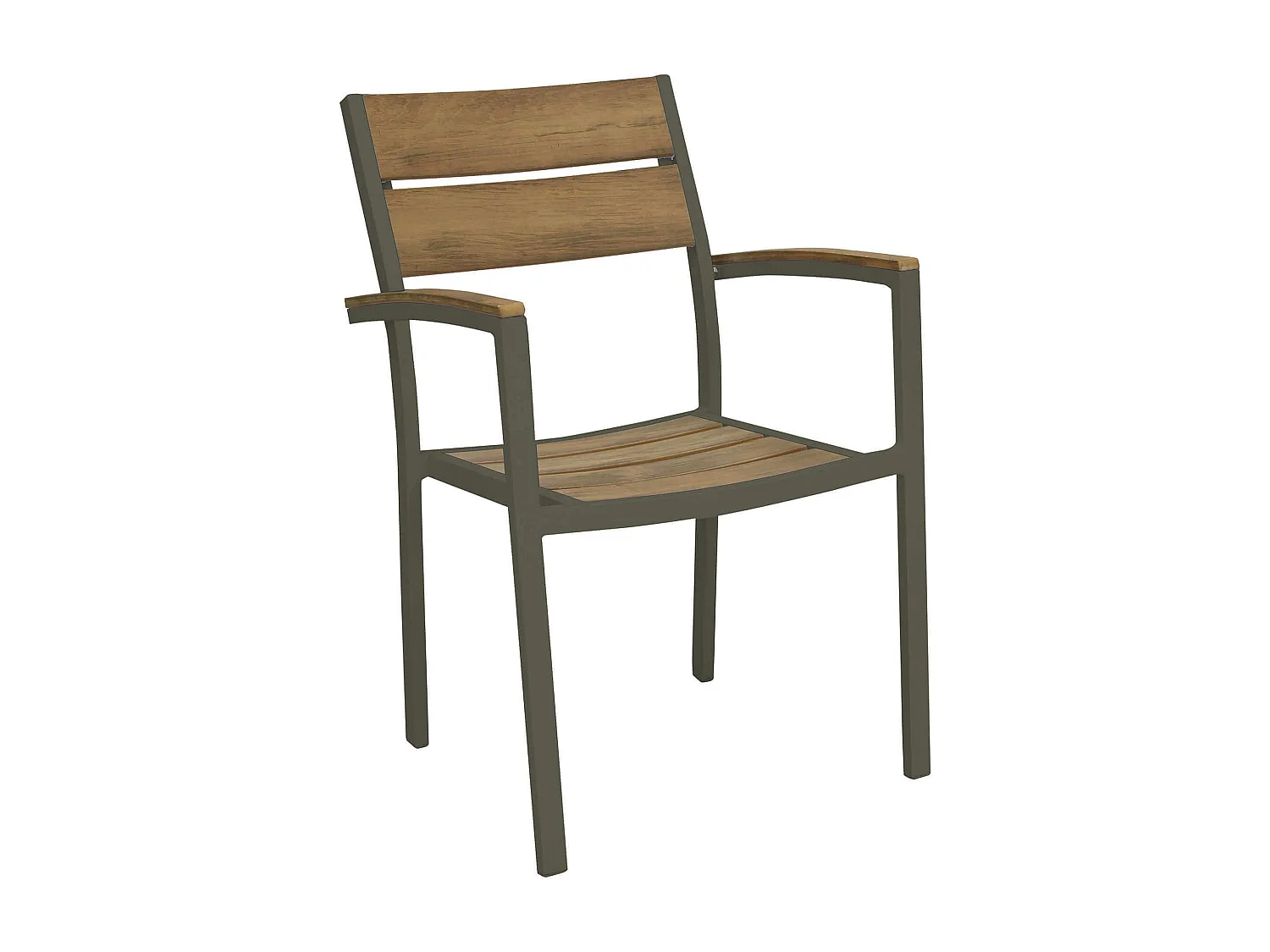 MilaniHome.it - Poltrona Sedia Impilabile In Alluminio E Polywood Da Esterno Giardino, Per Ristorante Agriturismo Albergo Hotel Colore Taupedi coloreTaupe