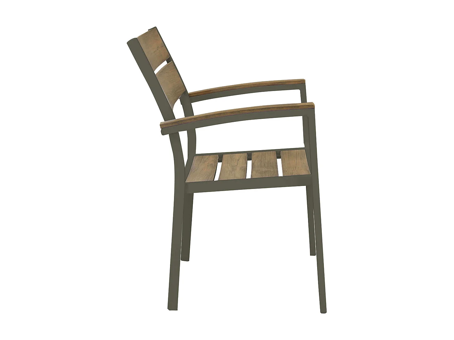 MilaniHome.it - Poltrona Sedia Impilabile In Alluminio E Polywood Da Esterno Giardino, Per Ristorante Agriturismo Albergo Hotel Colore Taupedi coloreTaupe