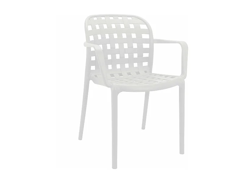 MilaniHome.it - poltrona da giardino in polipropilene di design moderno industrial cm 58 x 57,5 x 82,5 hdi coloreBianco