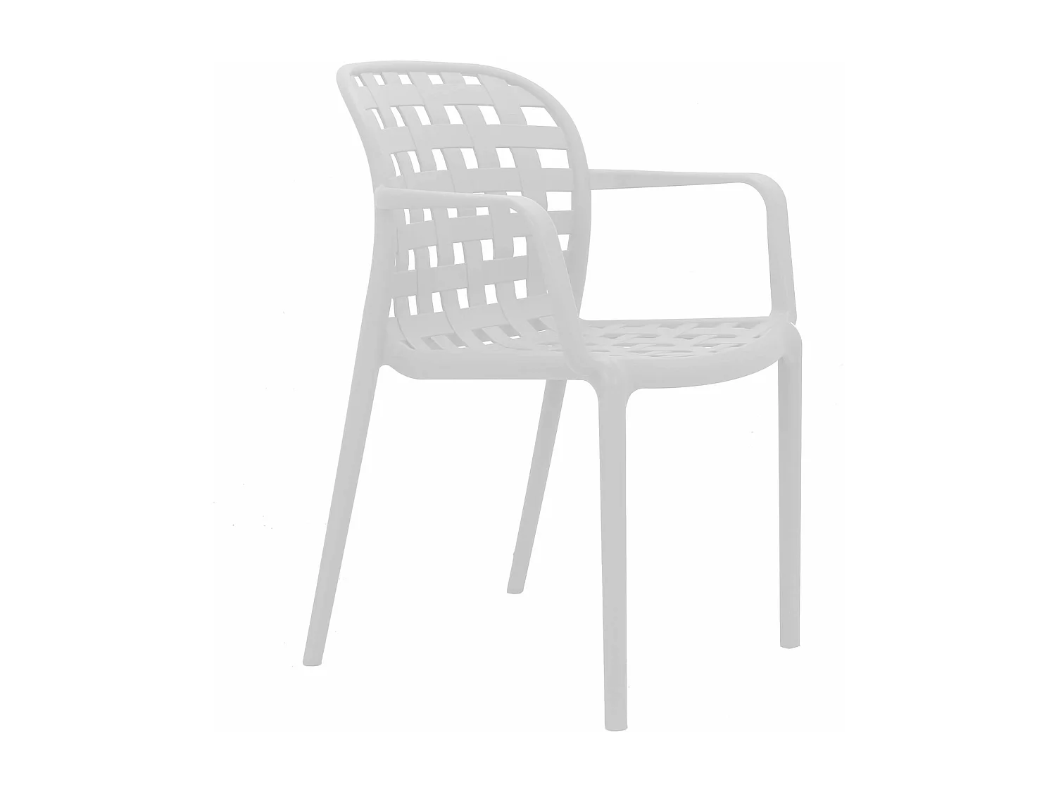 MilaniHome.it - poltrona da giardino in polipropilene di design moderno industrial cm 58 x 57,5 x 82,5 hdi coloreBianco