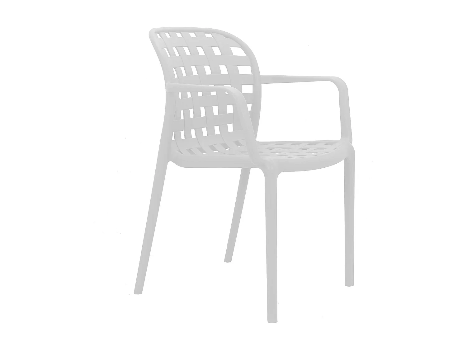 MilaniHome.it - poltrona da giardino in polipropilene di design moderno industrial cm 58 x 57,5 x 82,5 hdi coloreBianco