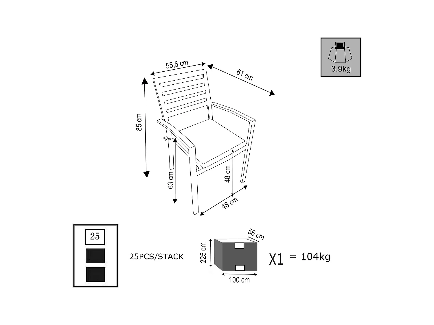 MilaniHome.it - Poltrona Impilabile In Alluminio Bianco Con Cuscino Da Esterno Giardino Per Bar Ristorante Agriturismo Pasticceria Albergo Hoteldi coloreBianco