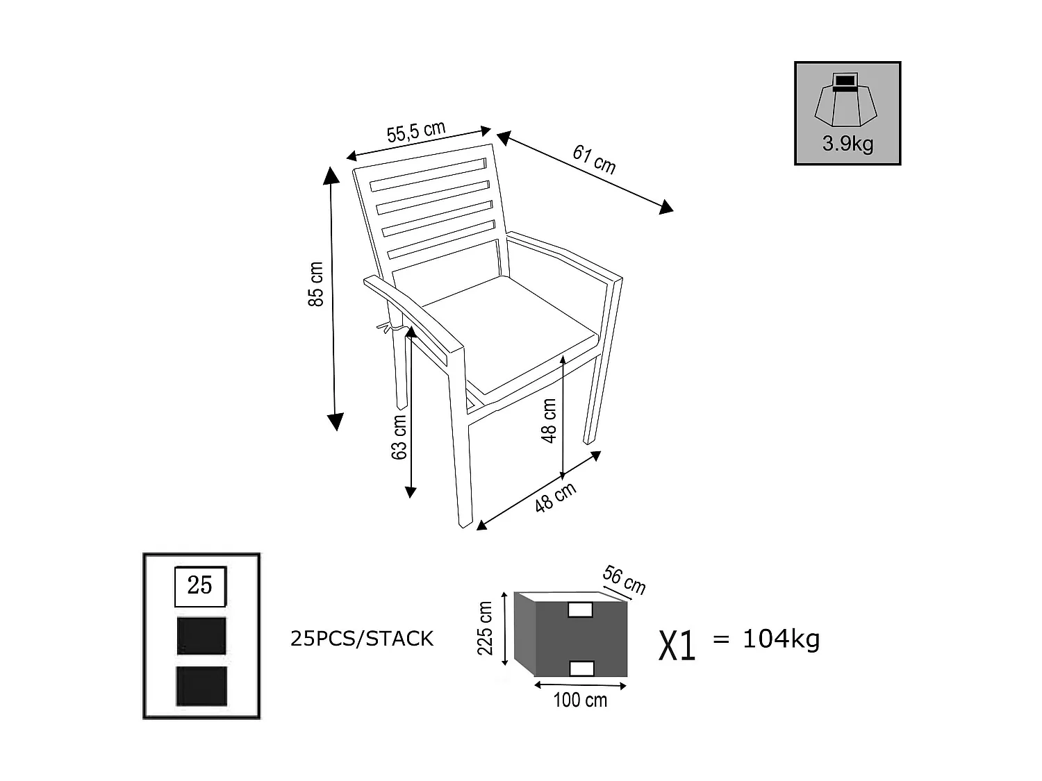 MilaniHome.it - Poltrona Impilabile In Alluminio Bianco Con Cuscino Da Esterno Giardino Per Bar Ristorante Agriturismo Pasticceria Albergo Hoteldi coloreBianco