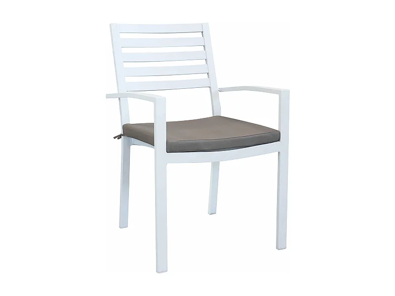 MilaniHome.it - Poltrona Impilabile In Alluminio Bianco Con Cuscino Da Esterno Giardino Per Bar Ristorante Agriturismo Pasticceria Albergo Hoteldi coloreBianco