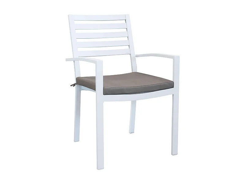 MilaniHome.it - Poltrona Impilabile In Alluminio Bianco Con Cuscino Da Esterno Giardino Per Bar Ristorante Agriturismo Pasticceria Albergo Hoteldi coloreBianco