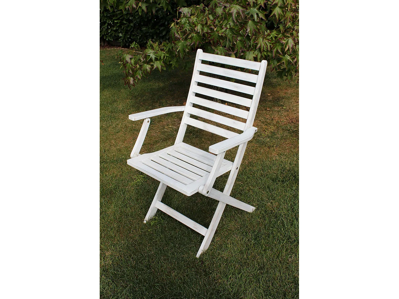 MilaniHome.it - Poltrona In Legno Di Acacia Bianca Per Esterno Giardino Portico Ristorante Bar Hotel Albergo Agriturismodi coloreBianco