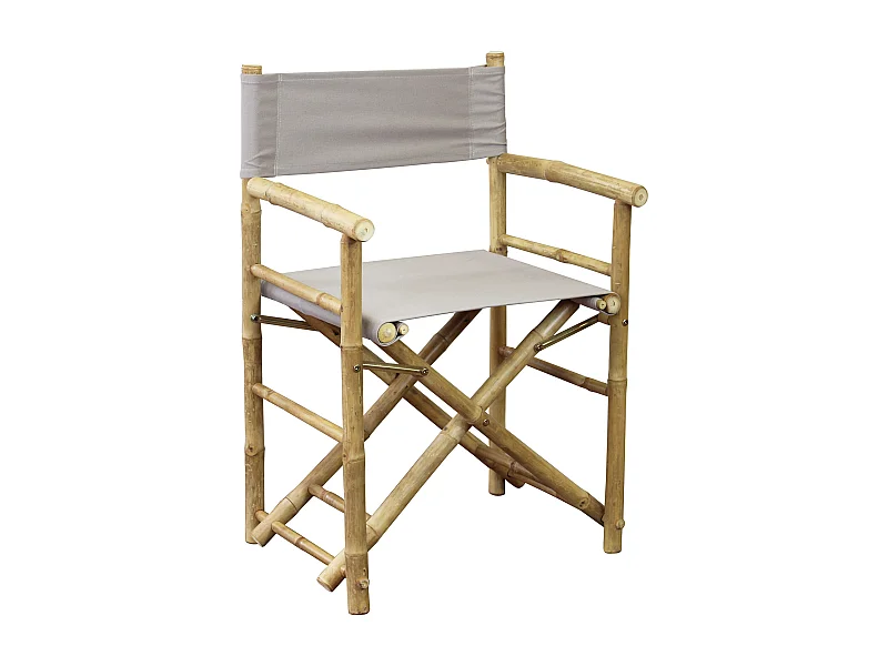 MilaniHome.it - poltrona regista in bamboo di design per esterno giardino cm 60 l x 44 p x 88 hdi coloreTortora