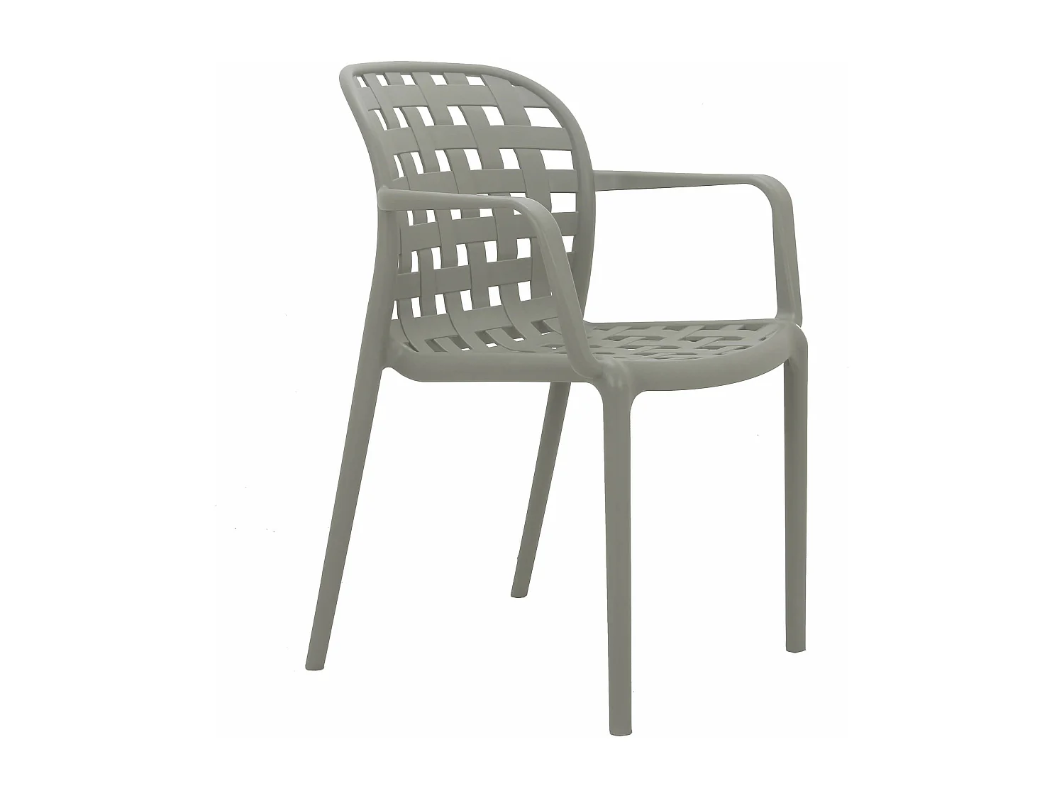 MilaniHome.it - poltrona da giardino in polipropilene di design moderno industrial cm 58 x 57,5 x 82,5 hdi coloreGrigio chiaro