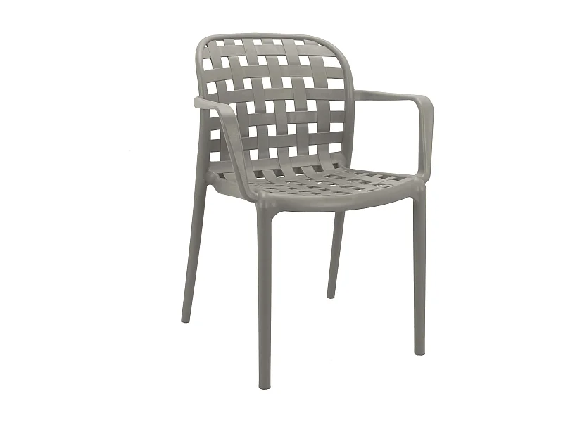 MilaniHome.it - poltrona da giardino in polipropilene di design moderno industrial cm 58 x 57,5 x 82,5 hdi coloreGrigio chiaro