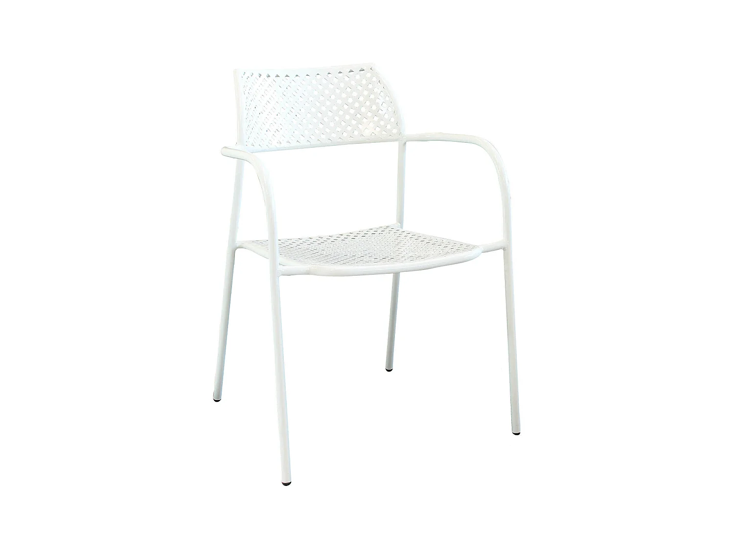 MilaniHome.it - Poltrona Impilabile In Ferro Bianco Per Esterno Giardino, Portico, Ristorante, Gelateria Bar Hotel Albergodi coloreBianco