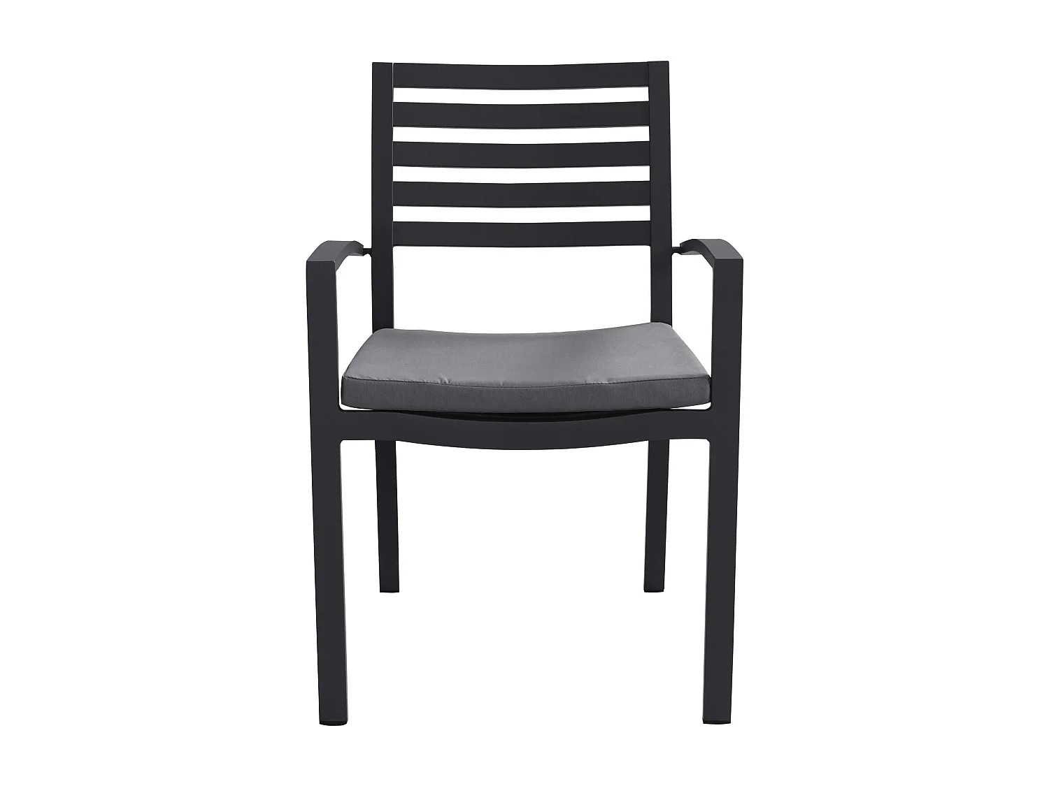 MilaniHome.it - Poltrona Impilabile In Alluminio Bianco Con Cuscino Da Esterno Giardino Per Bar Ristorante Agriturismo Pasticceria Albergo Hoteldi coloreAntracite