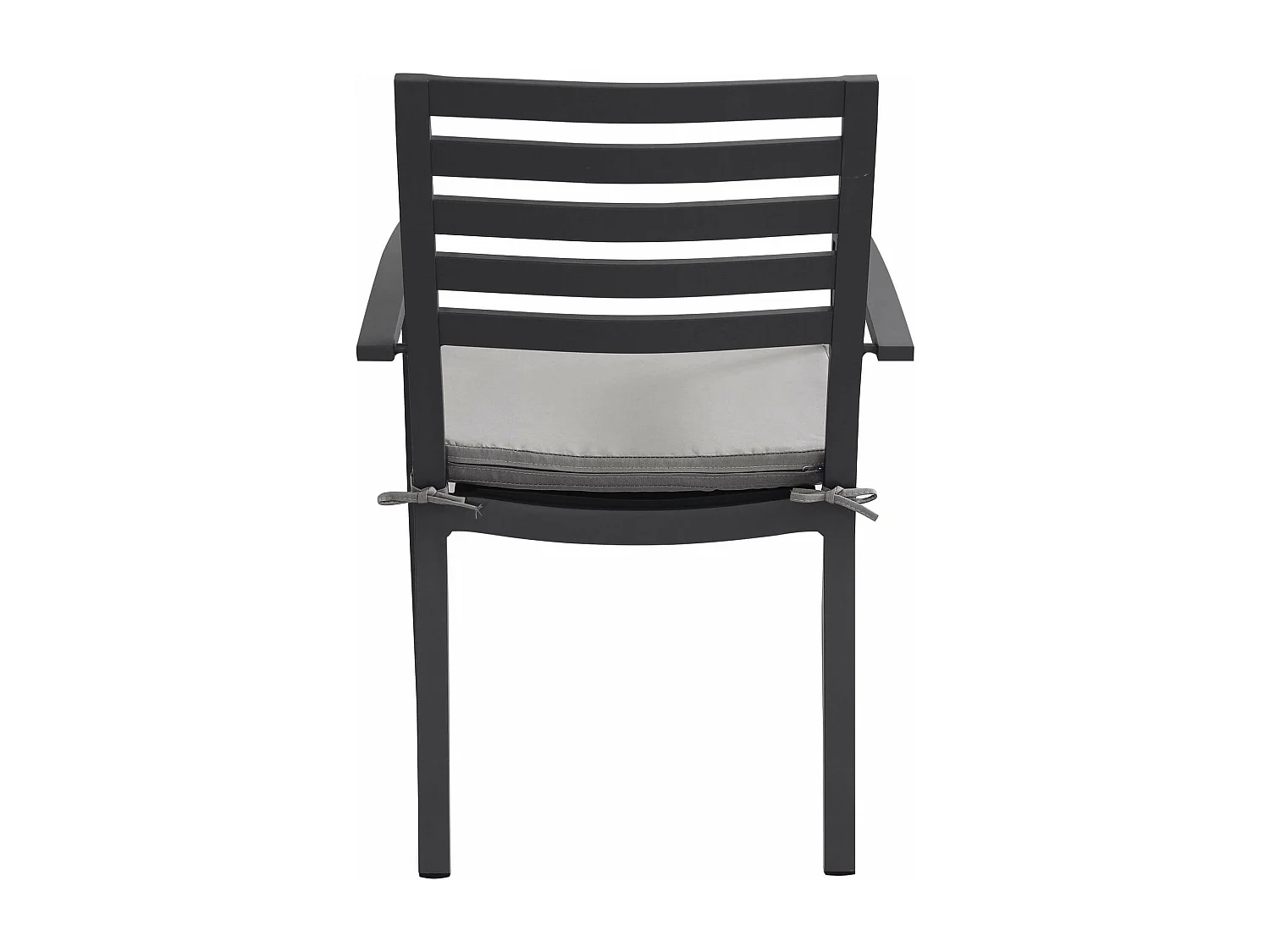 MilaniHome.it - Poltrona Impilabile In Alluminio Bianco Con Cuscino Da Esterno Giardino Per Bar Ristorante Agriturismo Pasticceria Albergo Hoteldi coloreAntracite