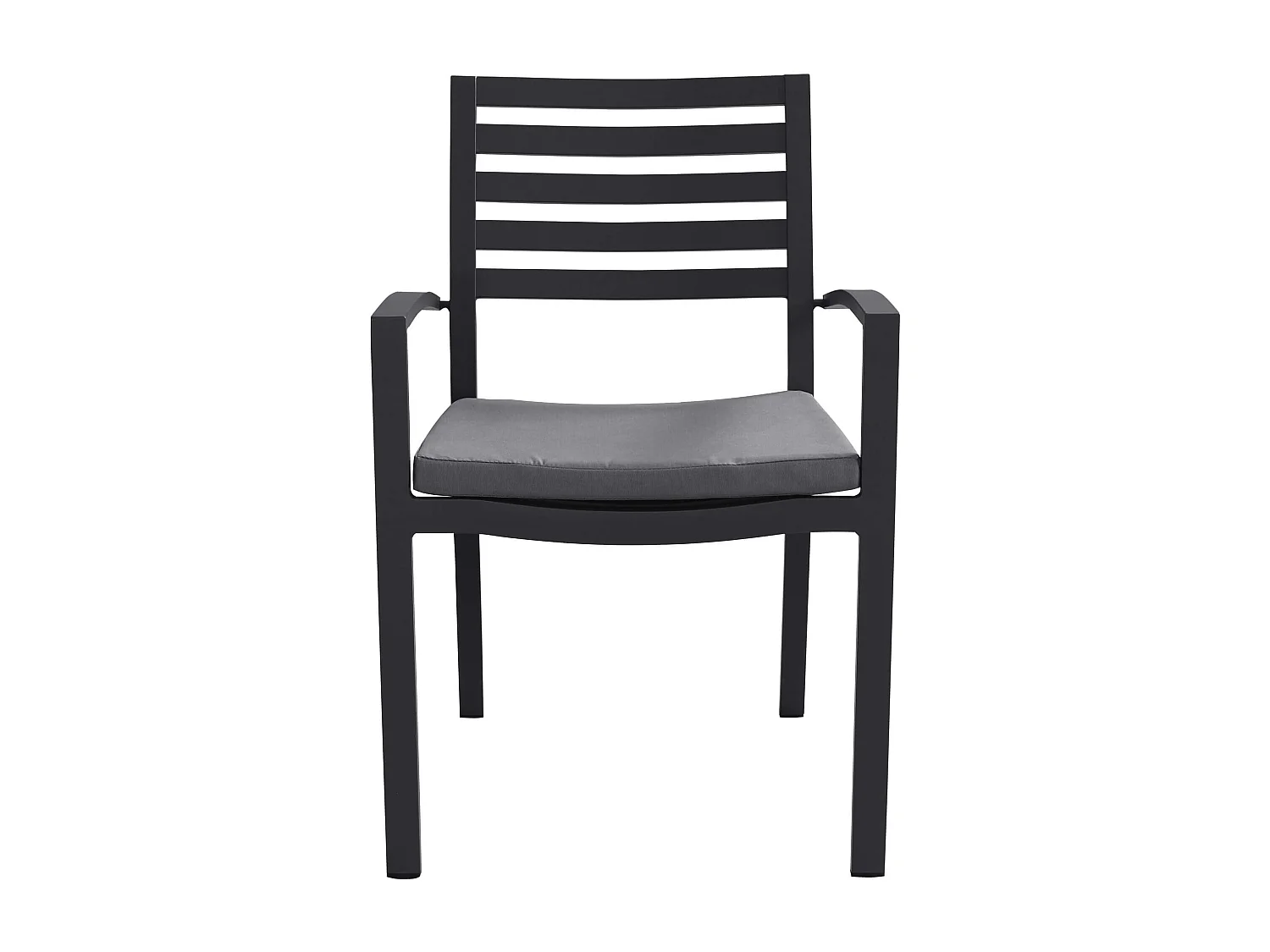 MilaniHome.it - Poltrona Impilabile In Alluminio Bianco Con Cuscino Da Esterno Giardino Per Bar Ristorante Agriturismo Pasticceria Albergo Hoteldi coloreAntracite