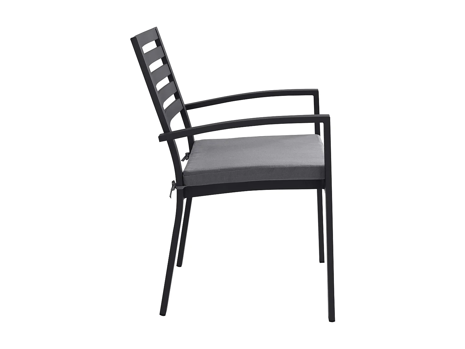 MilaniHome.it - Poltrona Impilabile In Alluminio Bianco Con Cuscino Da Esterno Giardino Per Bar Ristorante Agriturismo Pasticceria Albergo Hoteldi coloreAntracite