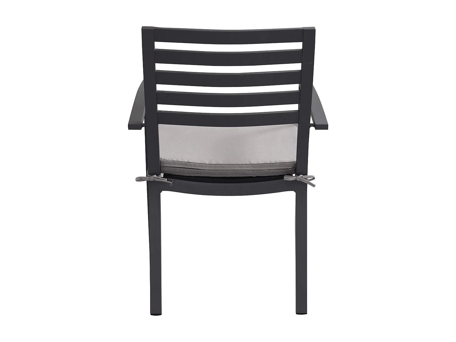 MilaniHome.it - Poltrona Impilabile In Alluminio Bianco Con Cuscino Da Esterno Giardino Per Bar Ristorante Agriturismo Pasticceria Albergo Hoteldi coloreAntracite