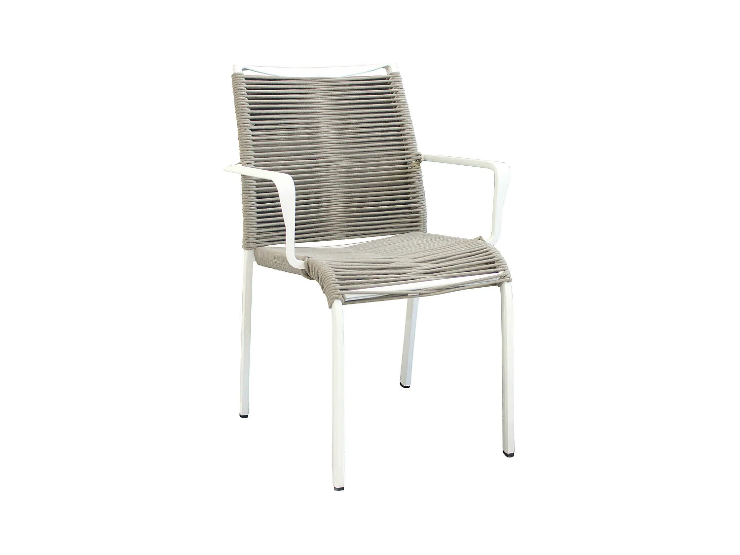 MilaniHome.it - Poltrona Da Giardino In Alluminio E Corda Impilabile Colore Bianco,Grigiodi coloreBianco