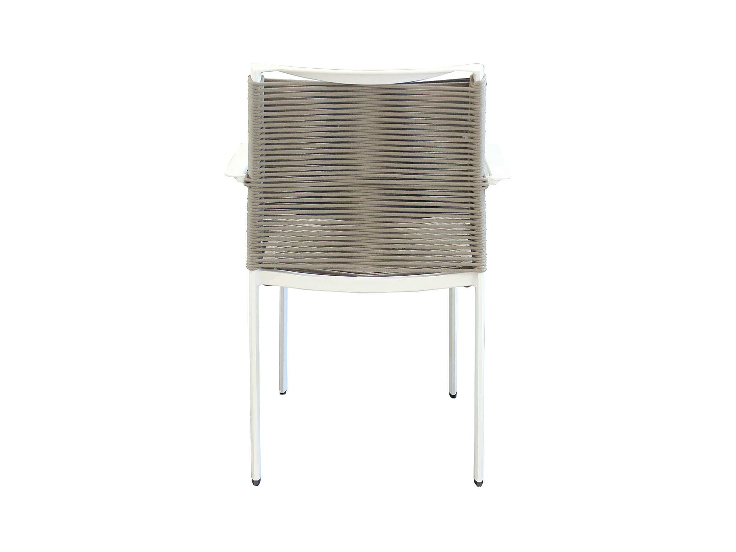 MilaniHome.it - Poltrona Da Giardino In Alluminio E Corda Impilabile Colore Bianco,Grigiodi coloreBianco