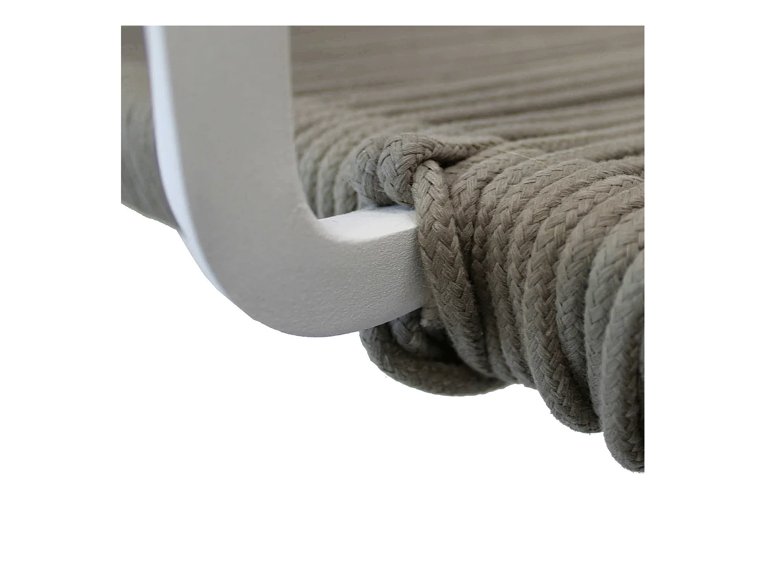 MilaniHome.it - Poltrona Da Giardino In Alluminio E Corda Impilabile Colore Bianco,Grigiodi coloreBianco