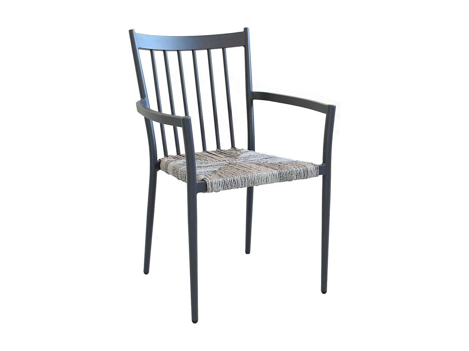 MilaniHome.it - Poltrona Da Giardino In Alluminio E Rattan Sintetico Impilabile Colore Antracite,Grigiodi coloreAntracite