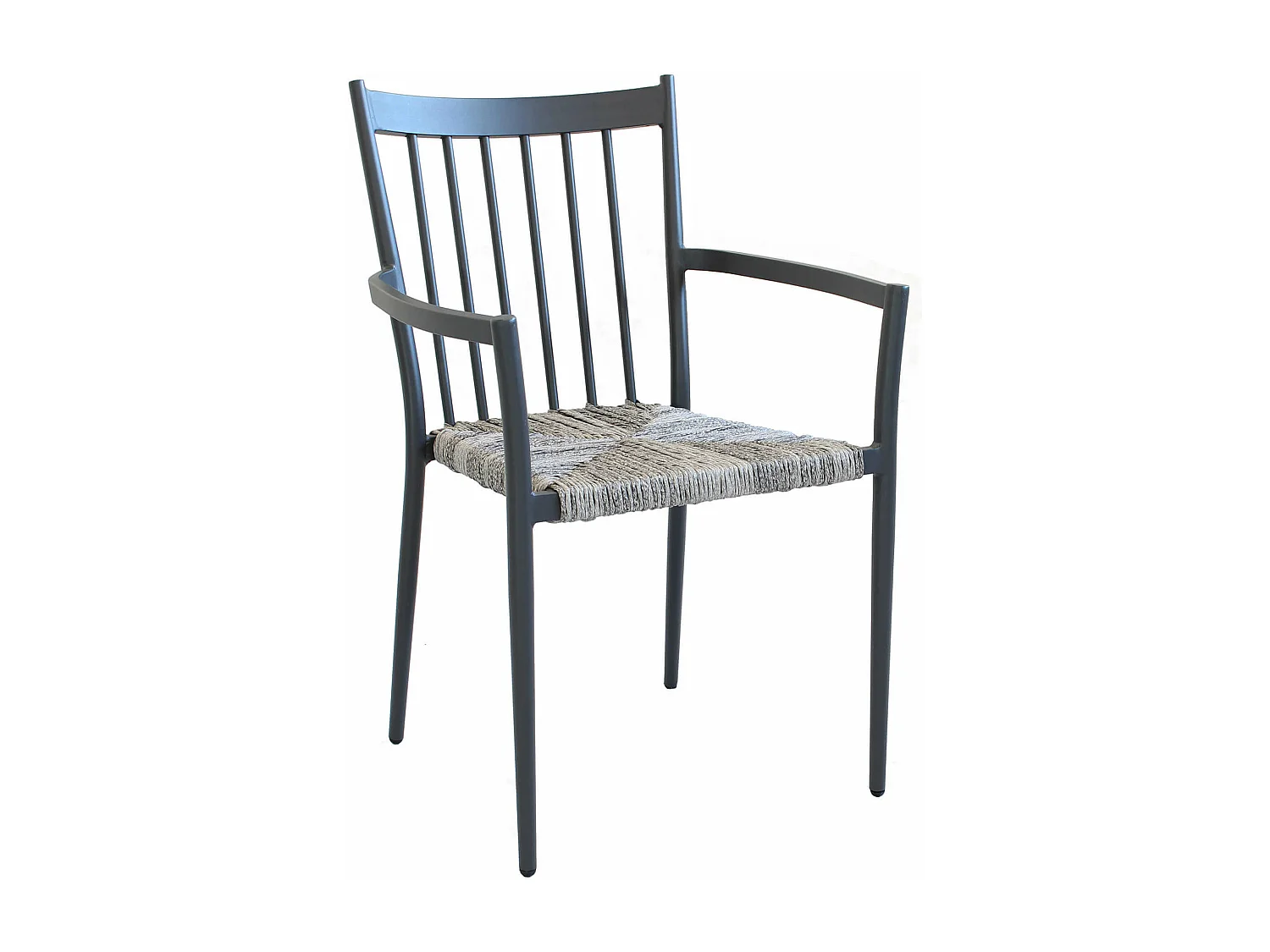 MilaniHome.it - Poltrona Da Giardino In Alluminio E Rattan Sintetico Impilabile Colore Antracite,Grigiodi coloreAntracite