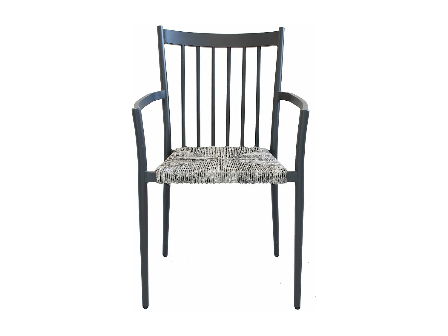 MilaniHome.it - Poltrona Da Giardino In Alluminio E Rattan Sintetico Impilabile Colore Antracite,Grigiodi coloreAntracite