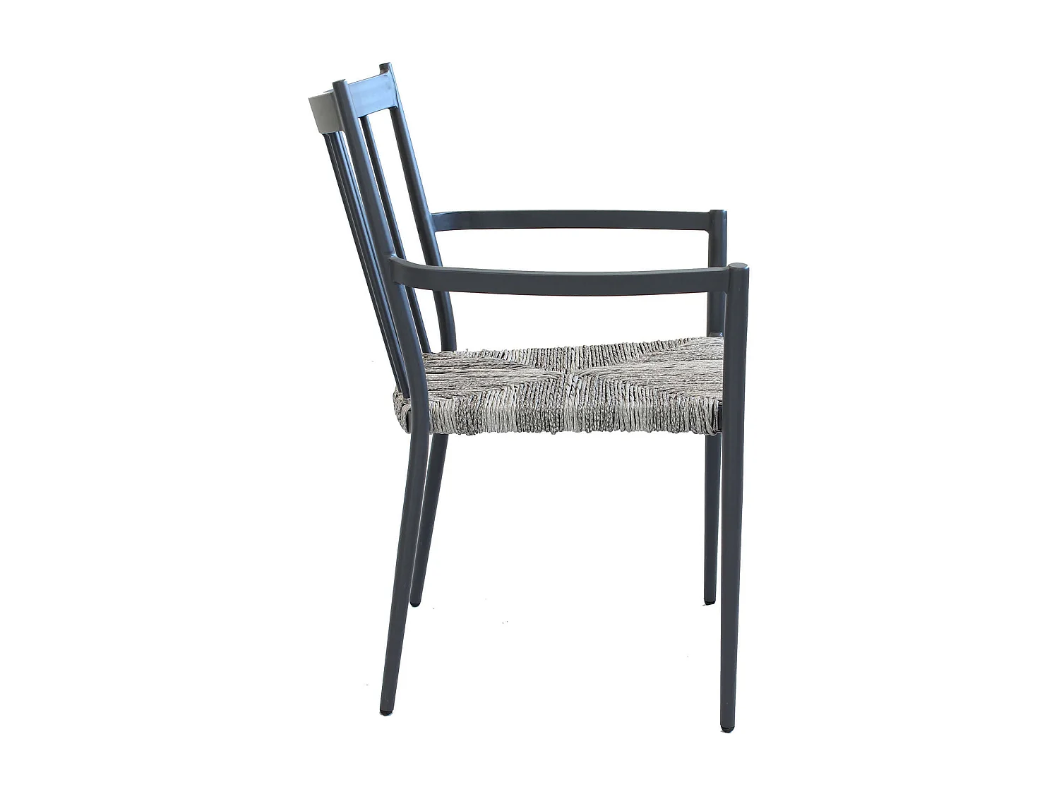 MilaniHome.it - Poltrona Da Giardino In Alluminio E Rattan Sintetico Impilabile Colore Antracite,Grigiodi coloreAntracite