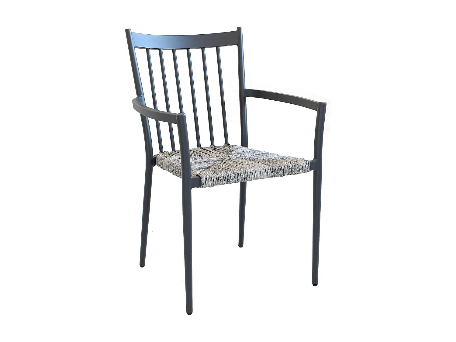 MilaniHome.it - Poltrona Da Giardino In Alluminio E Rattan Sintetico Impilabile Colore Antracite,Grigiodi coloreAntracite