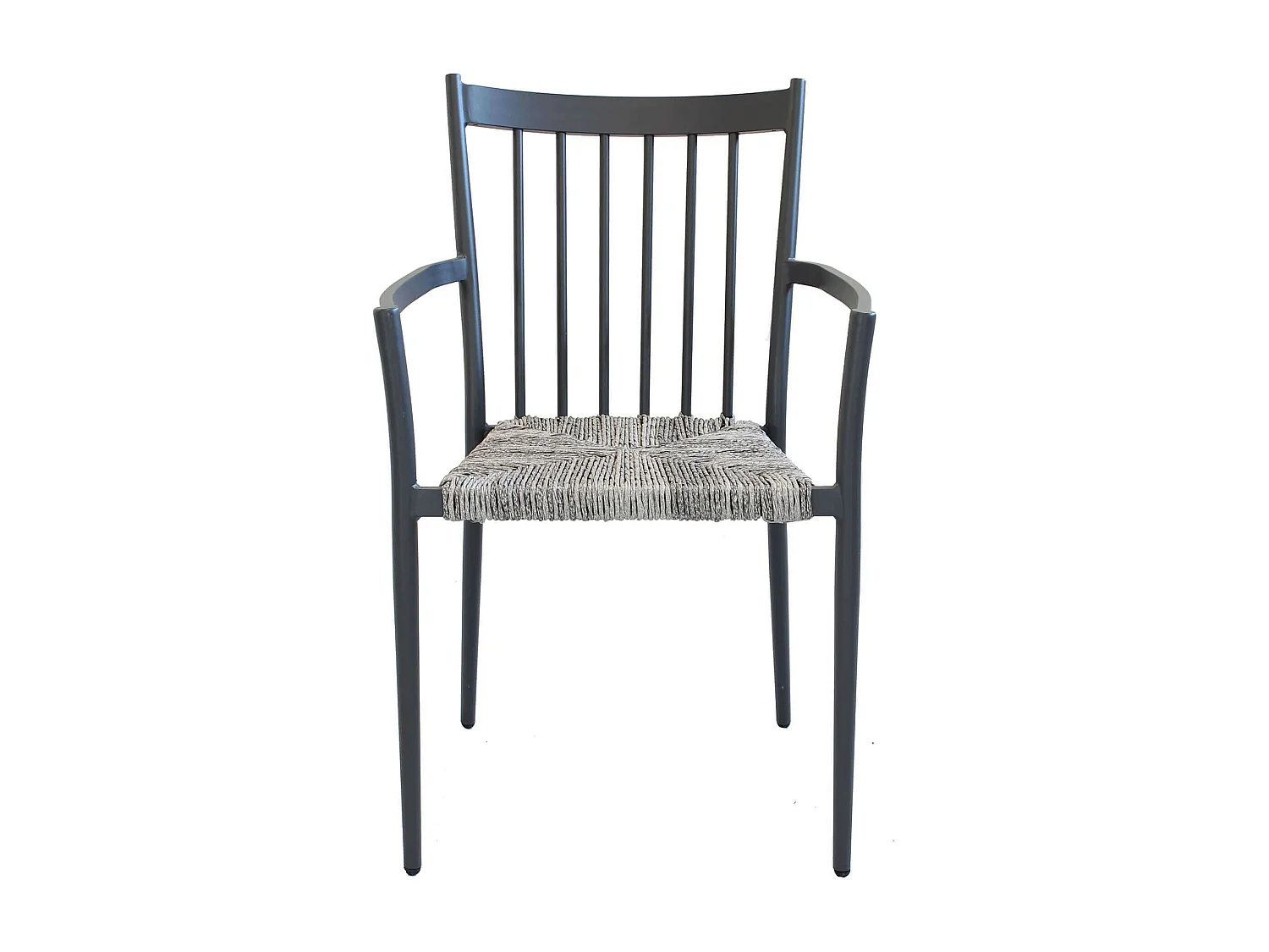 MilaniHome.it - Poltrona Da Giardino In Alluminio E Rattan Sintetico Impilabile Colore Antracite,Grigiodi coloreAntracite