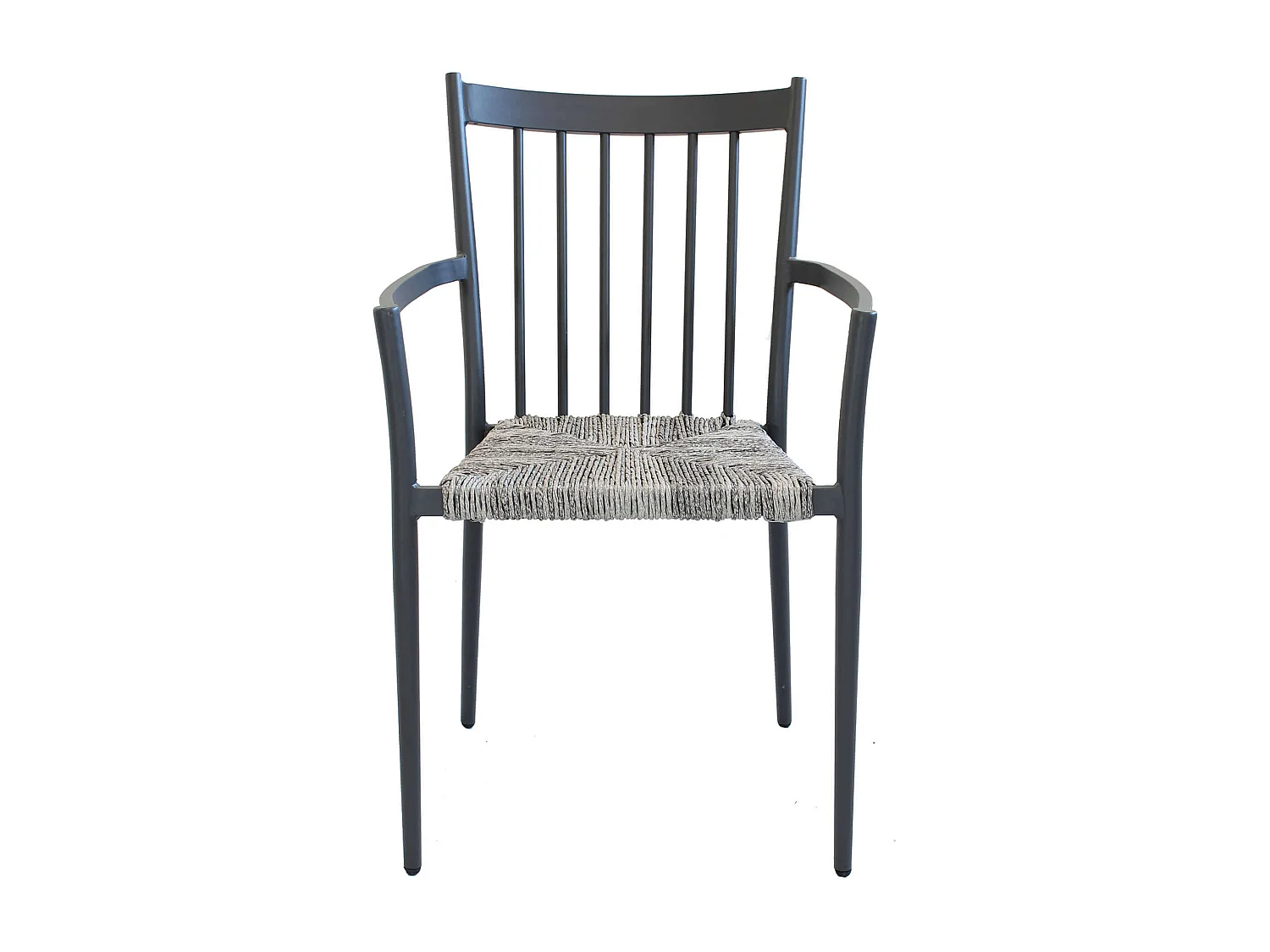 MilaniHome.it - Poltrona Da Giardino In Alluminio E Rattan Sintetico Impilabile Colore Antracite,Grigiodi coloreAntracite