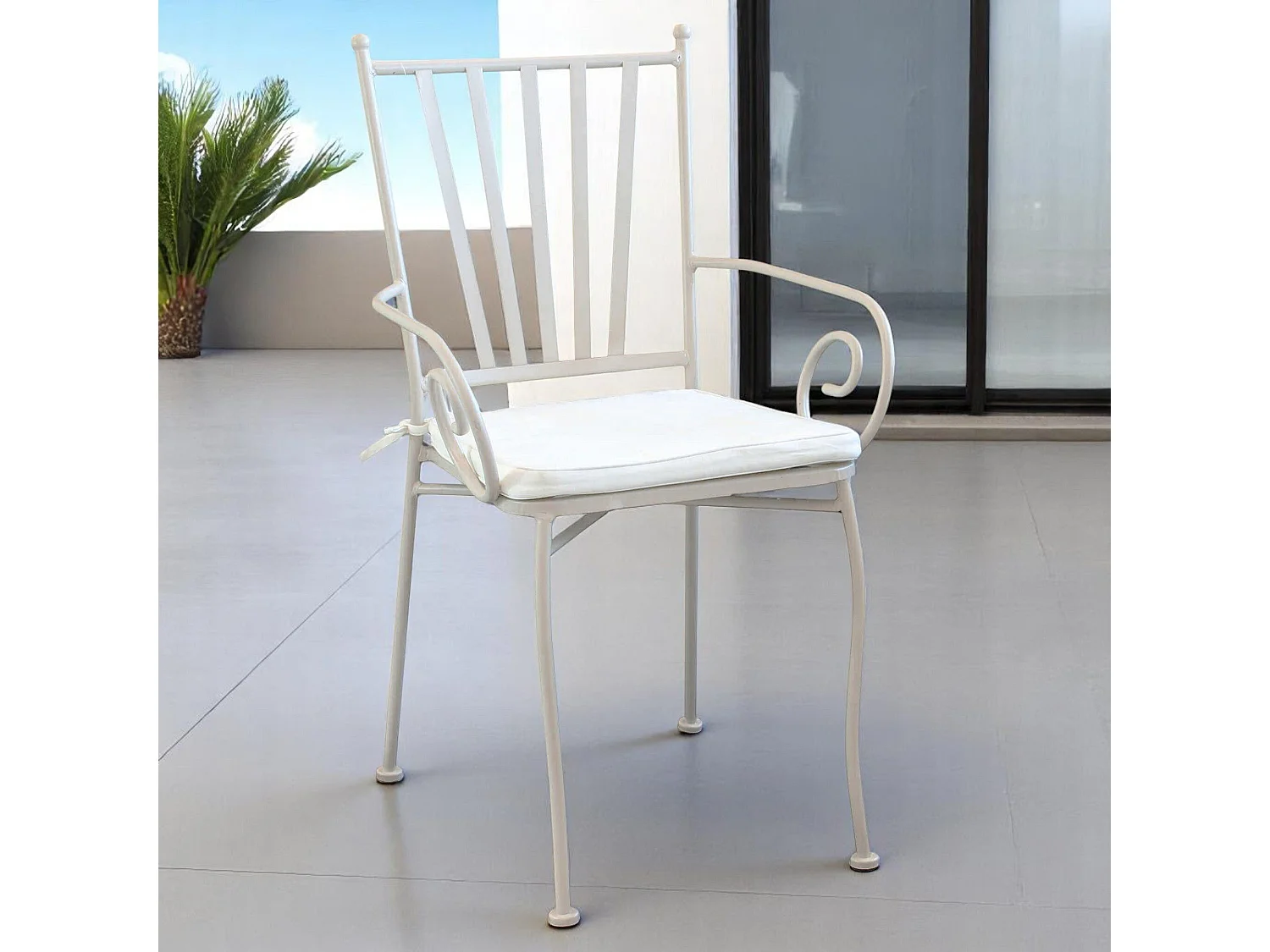 MilaniHome.it - Poltrona In acciaio Tortora Con Cuscino Per Esterno Giardino, Portico, Ristorante, Gelateria Bar Hotel Albergodi coloreTortora