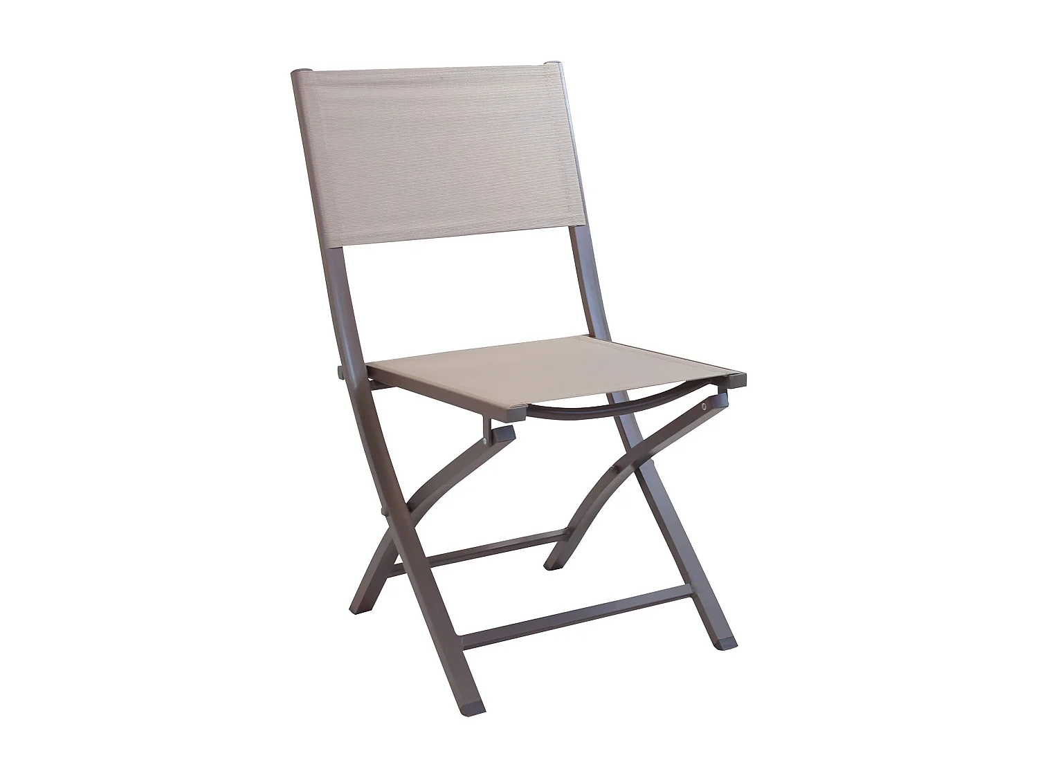 MilaniHome.it - Sedia Da Giardino In Alluminio E Textilene Pieghevole Salvaspazio Colore Taupedi coloreTaupe