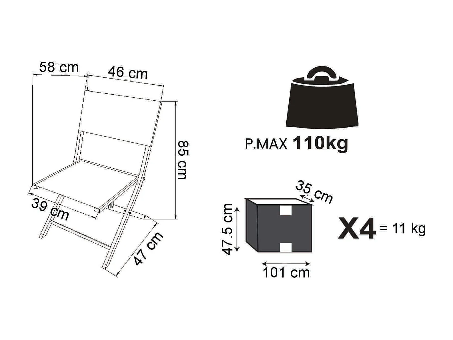 MilaniHome.it - Sedia Da Giardino In Alluminio E Textilene Pieghevole Salvaspazio Colore Taupedi coloreTaupe