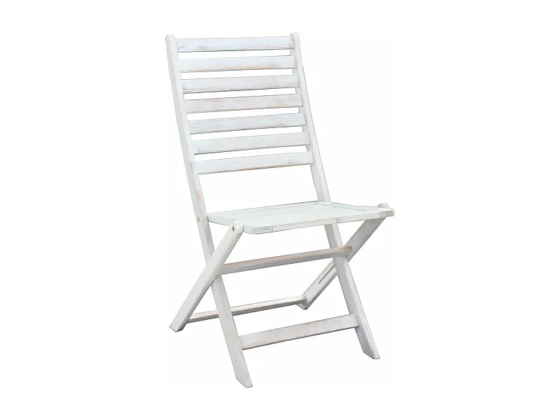 MilaniHome.it - Sedia In Legno Di Acacia Bianca Per Esterno Giardino Portico Ristorante Bar Hotel Albergo Agriturismodi coloreBianco