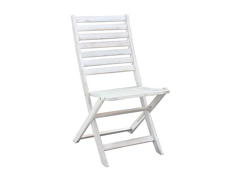 MilaniHome.it - Sedia In Legno Di Acacia Bianca Per Esterno Giardino Portico Ristorante Bar Hotel Albergo Agriturismodi coloreBianco