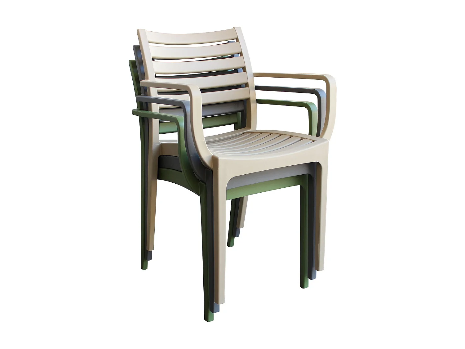 MilaniHome.it - Poltrona in plastica per esterno giardino interno sala da pranzo colorata polipropilenedi coloreTaupe