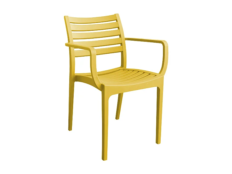 MilaniHome.it - Poltrona in plastica per esterno giardino interno sala da pranzo colorata polipropilenedi coloreGiallo